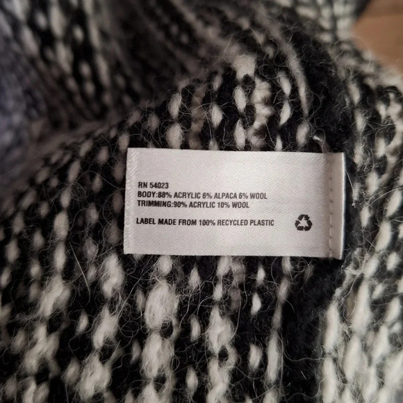 Gap Chevron Open Wool Knit Cardigan w/ Alpaca SZ Large - Picture 6 of 9